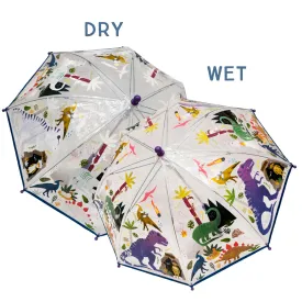 Floss & Rock Transparent Colour Changing Umbrella - Dino