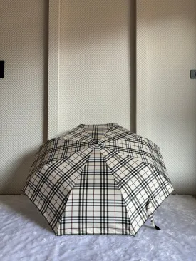 Fully Automatic Jainsons Rain-Check 3 Fold Jumbo Umbrella | Checks Print | Khaki