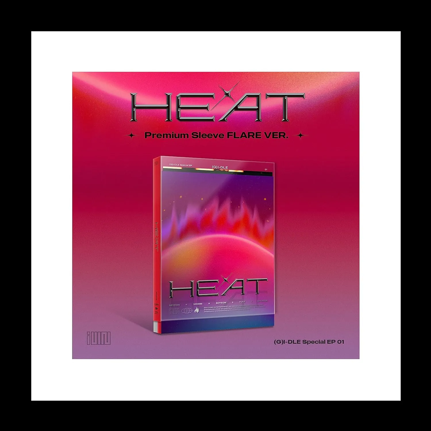 G I-DLE HEAT Special Album Standard FLARE Version Transparent Sleeve Pocket Lyric Paper Transparent Film Photo 2p PhotoCard Tracking Sealed GI-DLE