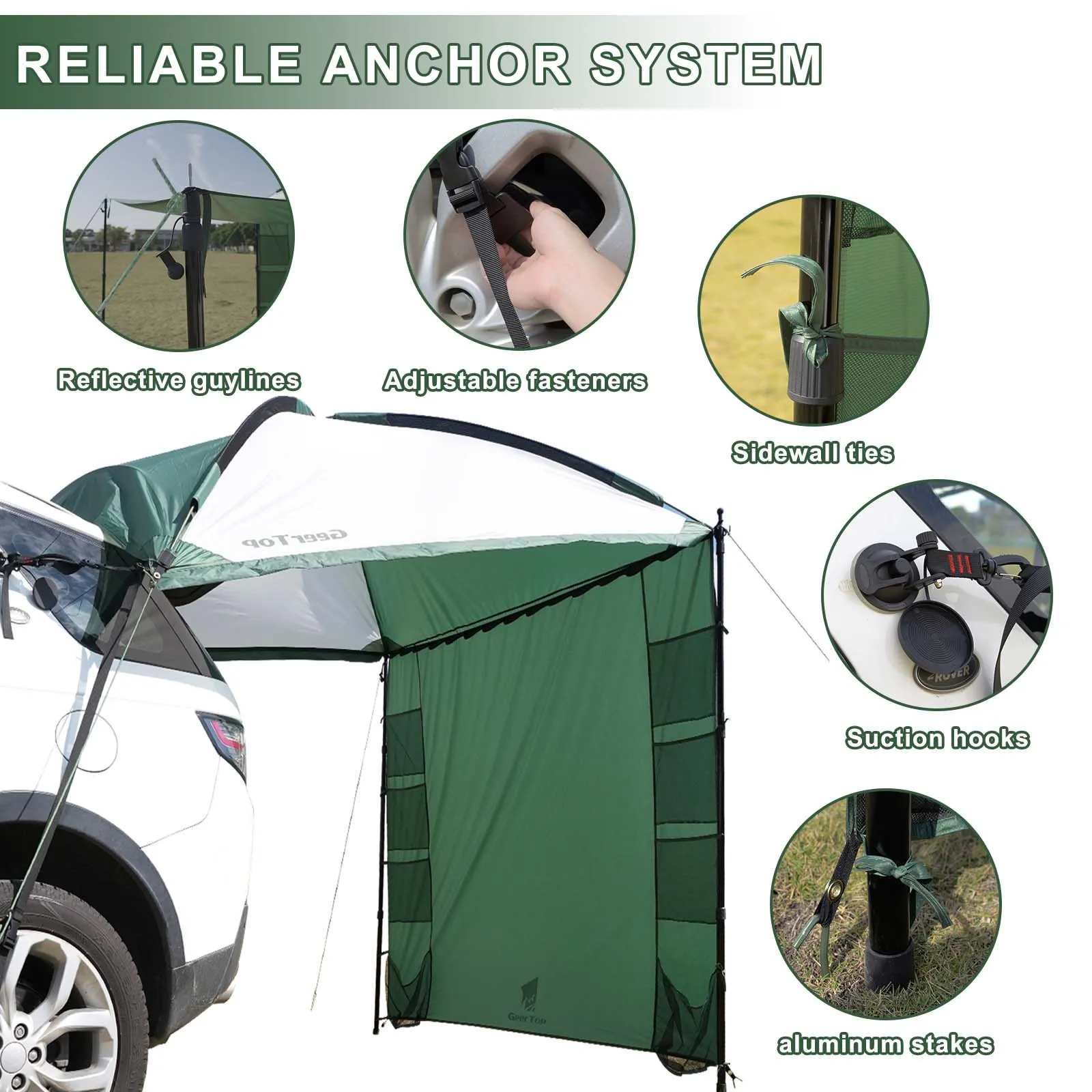 GeerTop Awning Canopy For Family Car Camping