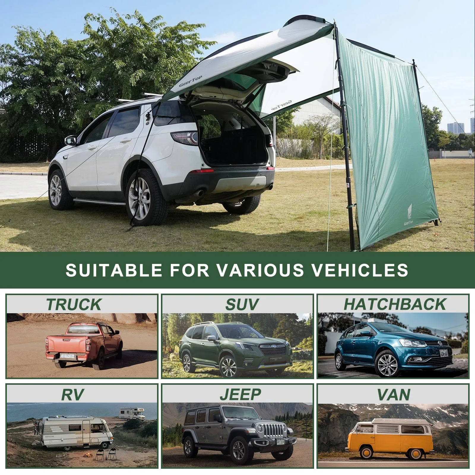 GeerTop Awning Canopy For Family Car Camping