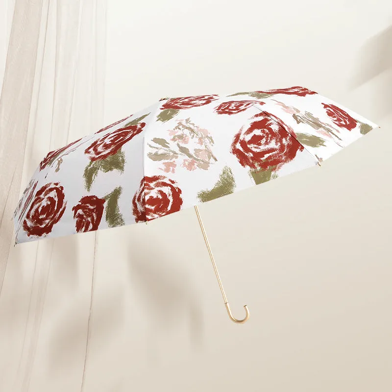 Gilt Small Gold Hook Sunny Umbrella, Sun Protection And Ultraviolet Protection, Sunny Or Rainy Umbrella, Oil Painting Umbrella