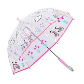 Girl's Clear Citi Scape Print 17" Umbrella