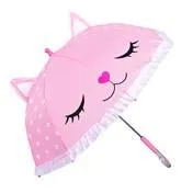 Girl's Pink Kitten Motif 17" Umbrella