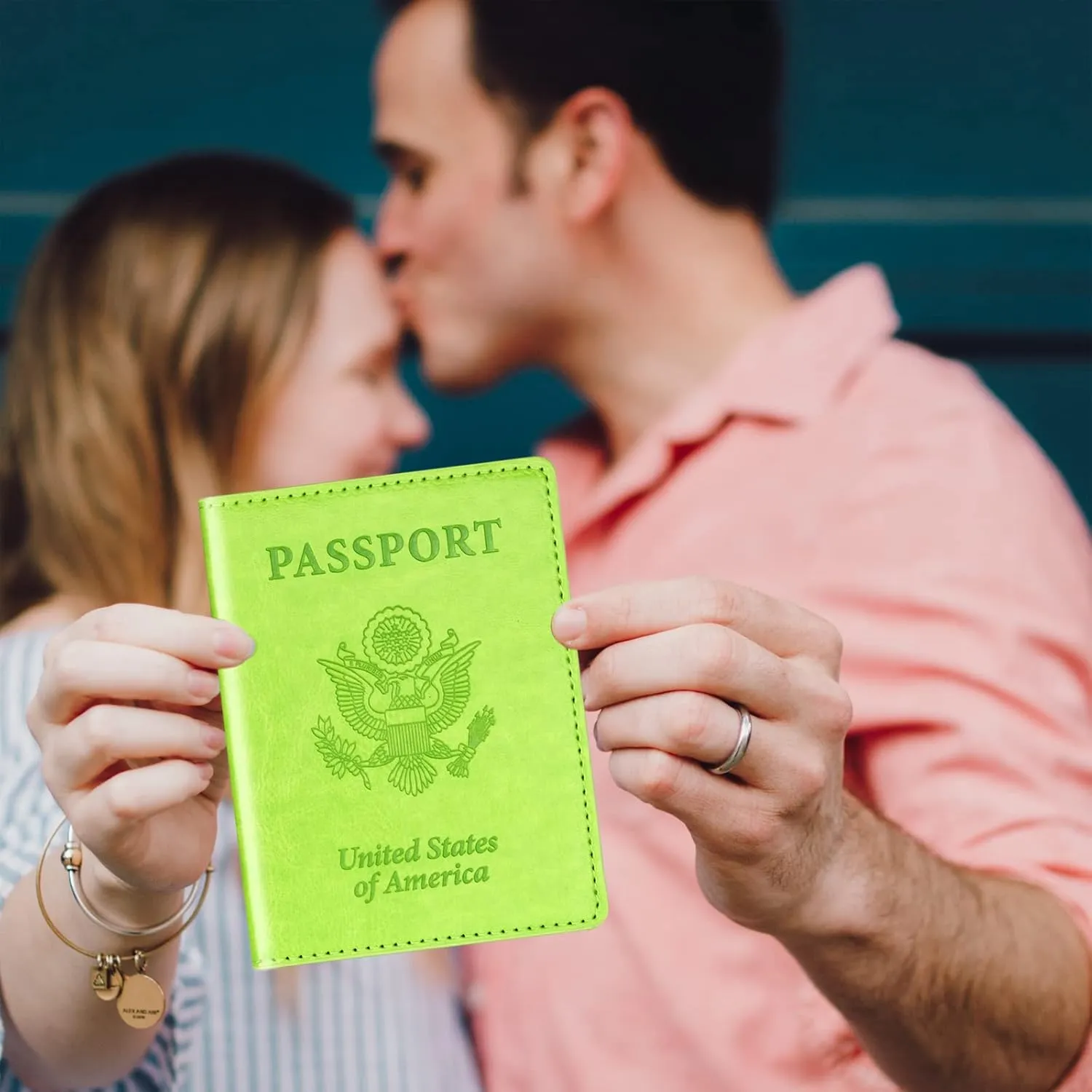 Green & Orange Passport Holder, Cruise Essentials Passport Wallet Cover Case for Family Women Men, Travel Must Haves Passport Book Protector