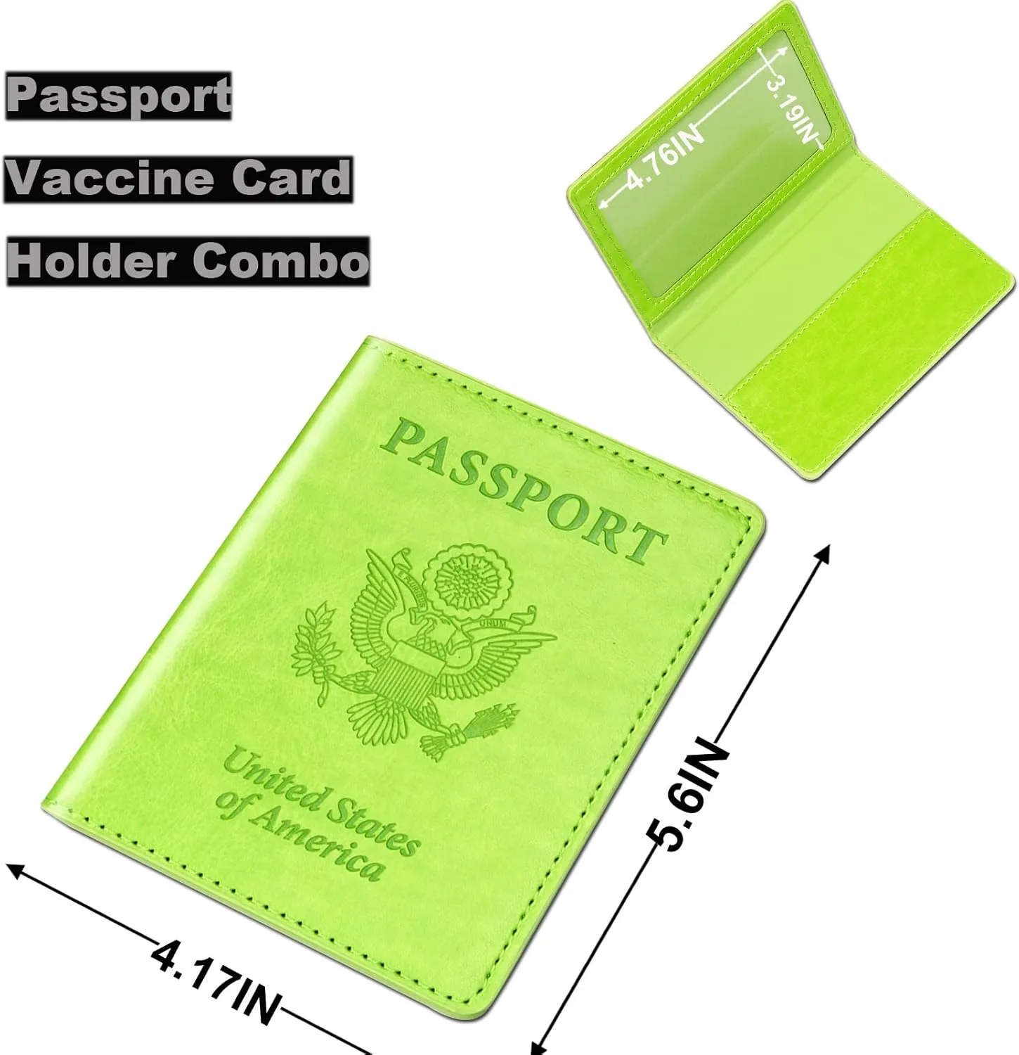 Green & Orange Passport Holder, Cruise Essentials Passport Wallet Cover Case for Family Women Men, Travel Must Haves Passport Book Protector