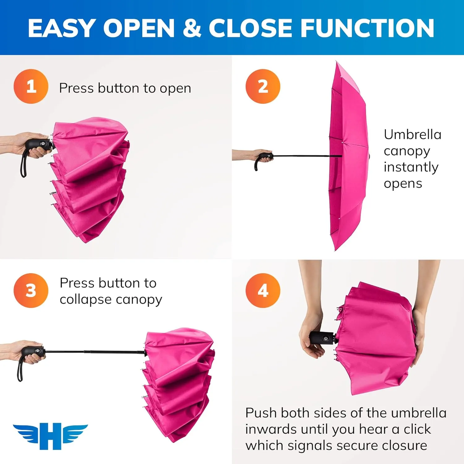 HERO Travel Umbrella ?C Windproof, Compact and Portable