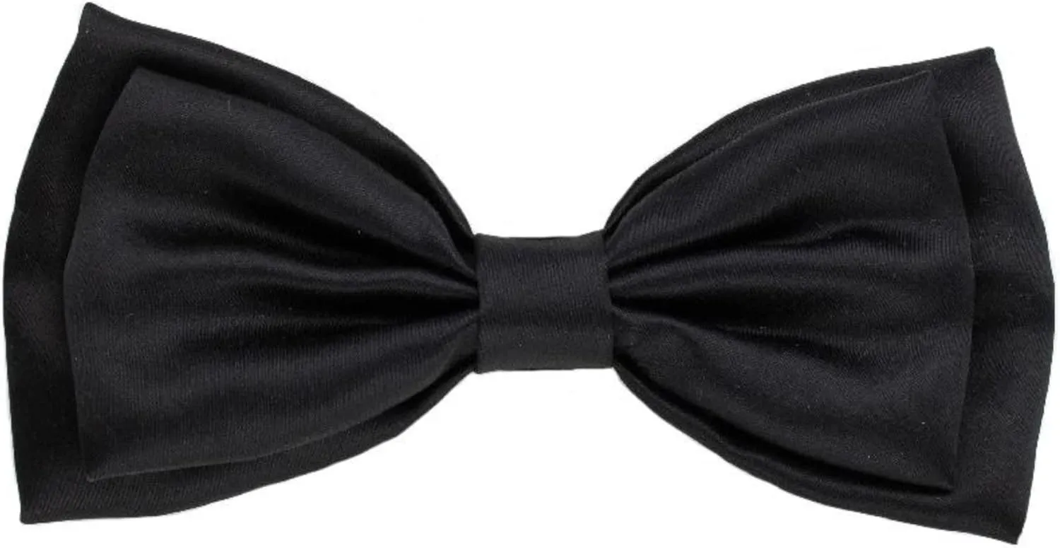 Huxley & Kent Bow Tie for Pets | Black Satin (Small) | Bow Tie Collar Attachment | Fun Bow Ties for Dogs & Cats | Cute, Comfortable, and Durable | H&K Bow Tie