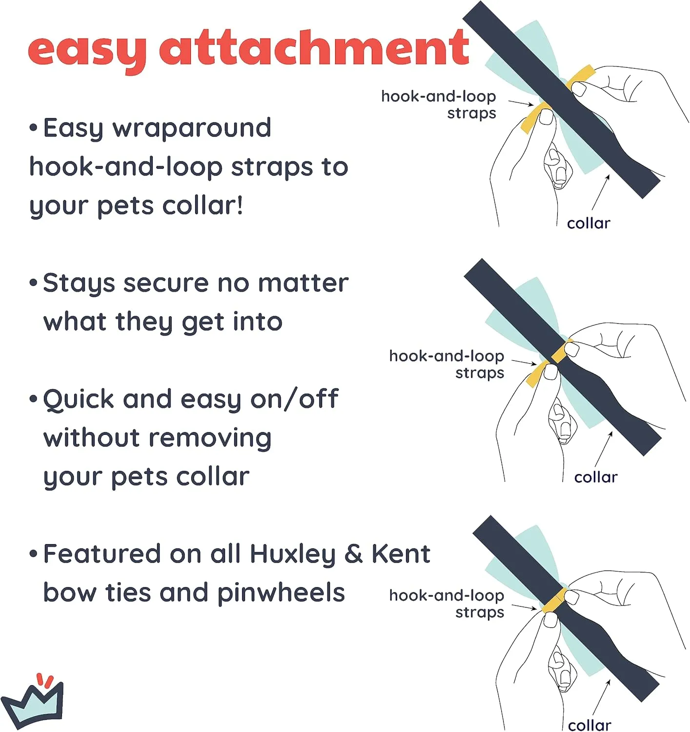 Huxley & Kent Bow Tie for Pets | Black Satin (Small) | Bow Tie Collar Attachment | Fun Bow Ties for Dogs & Cats | Cute, Comfortable, and Durable | H&K Bow Tie