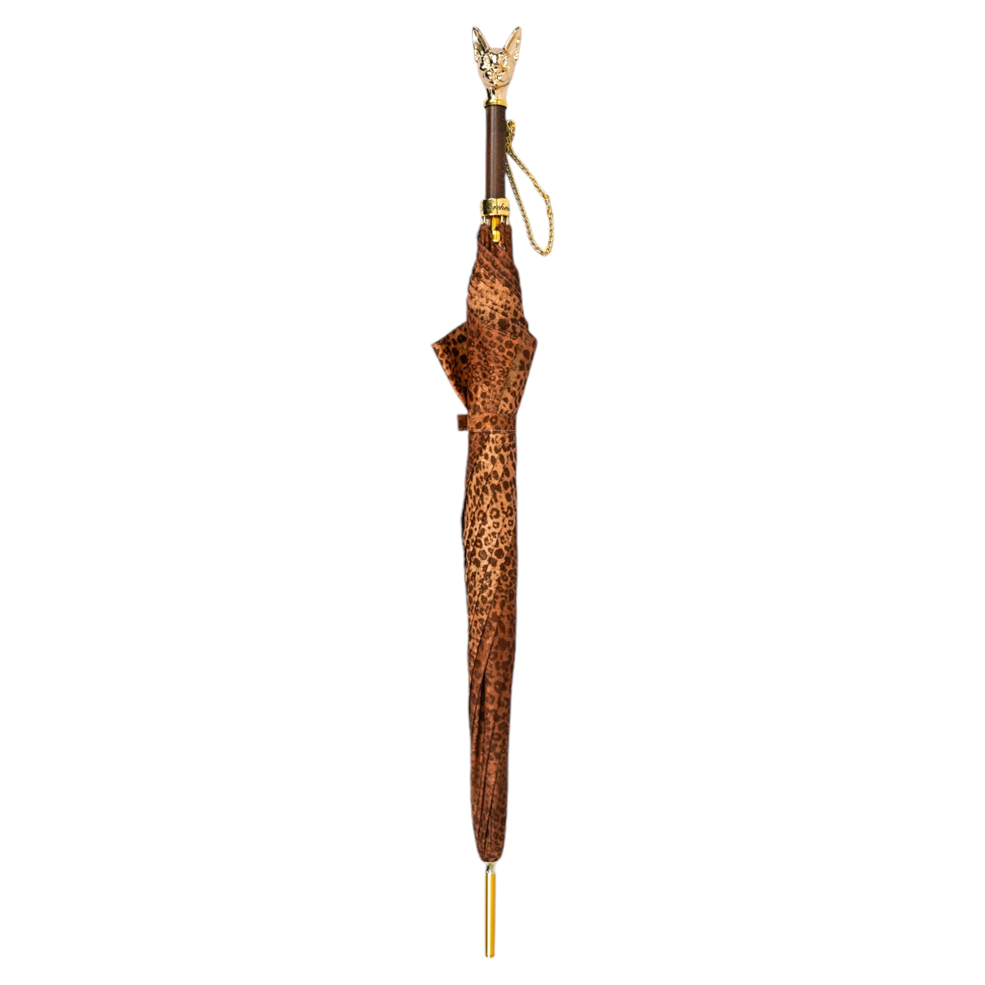 il Marchesato Umbrella with 24K Gold plated Cat Handle