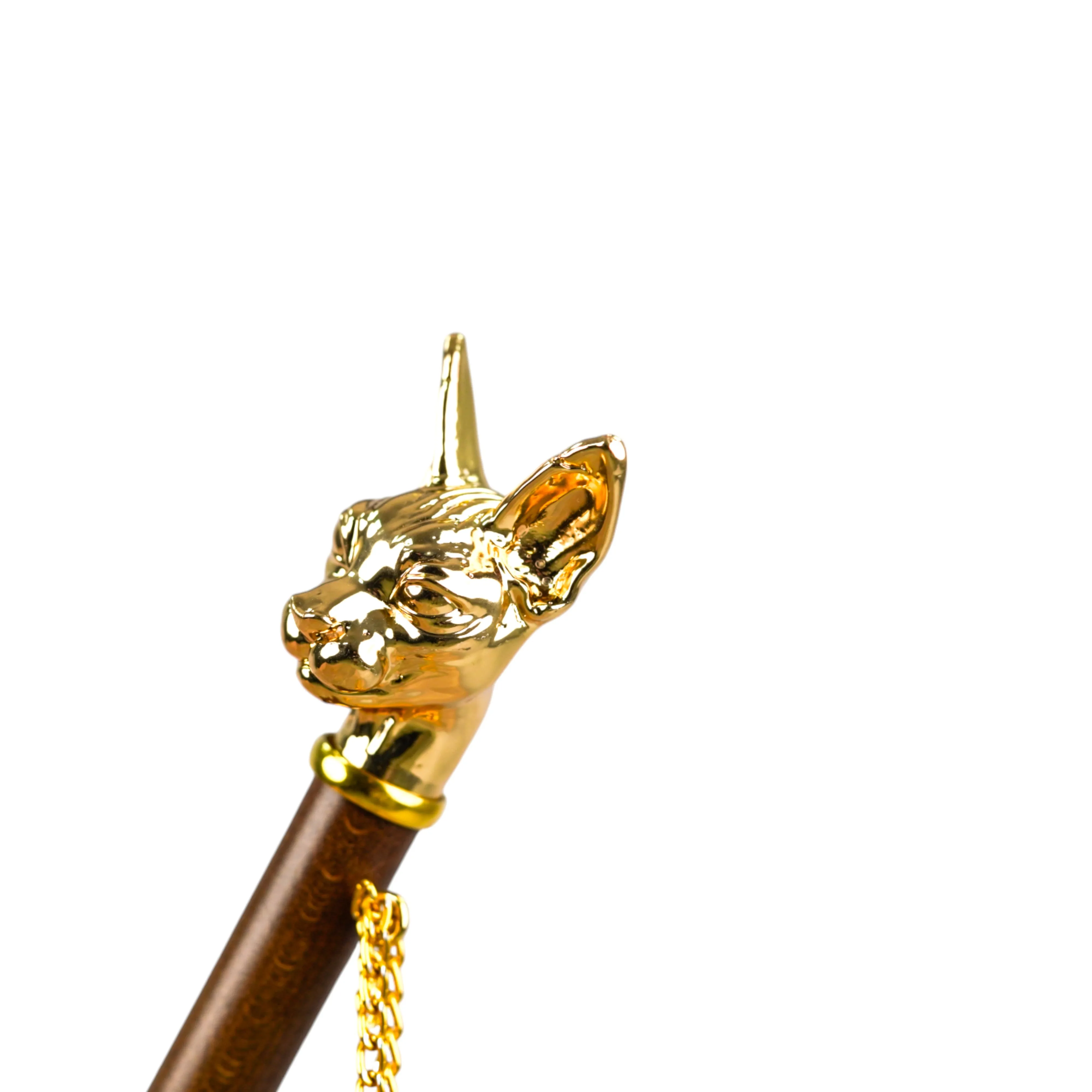 il Marchesato Umbrella with 24K Gold plated Cat Handle