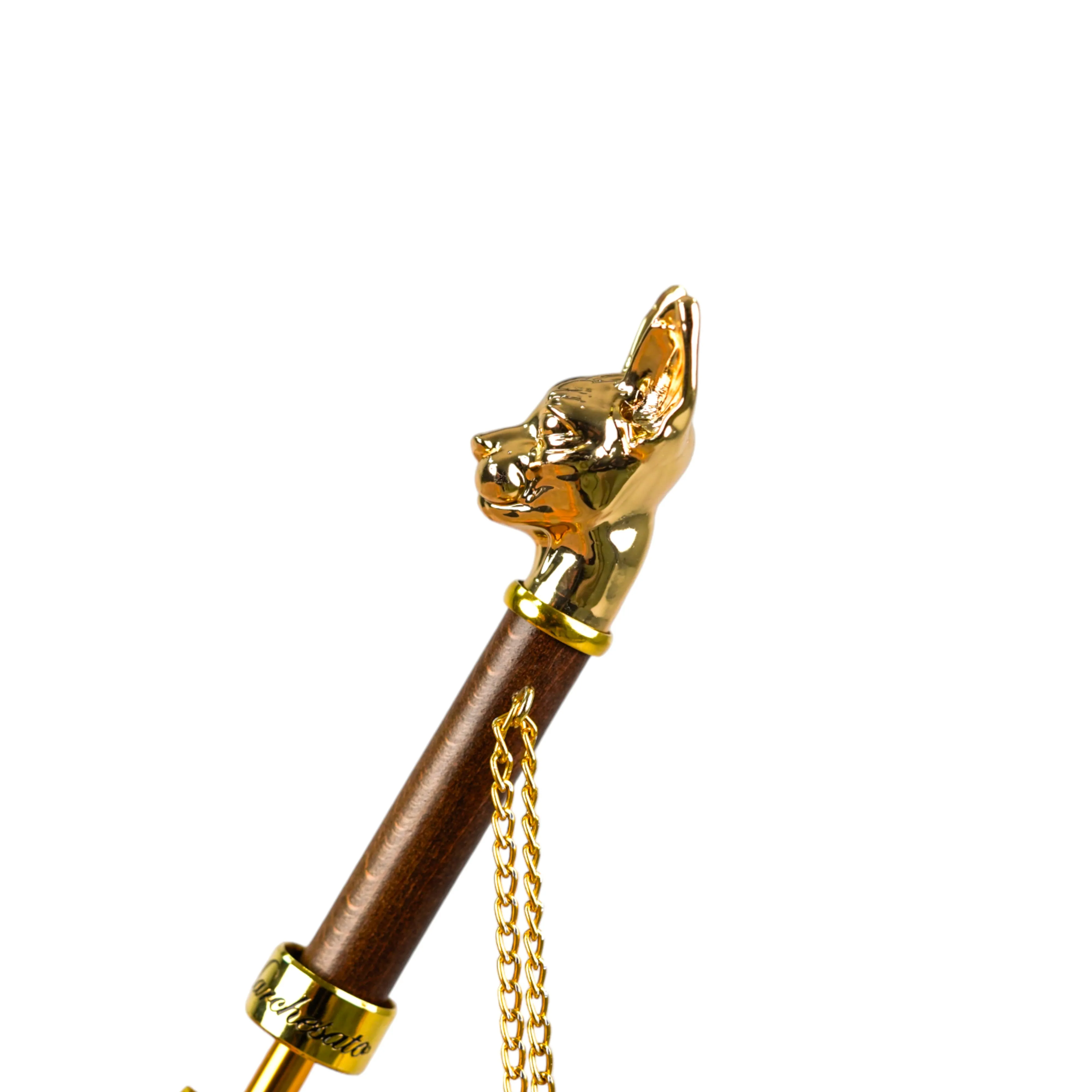 il Marchesato Umbrella with 24K Gold plated Cat Handle