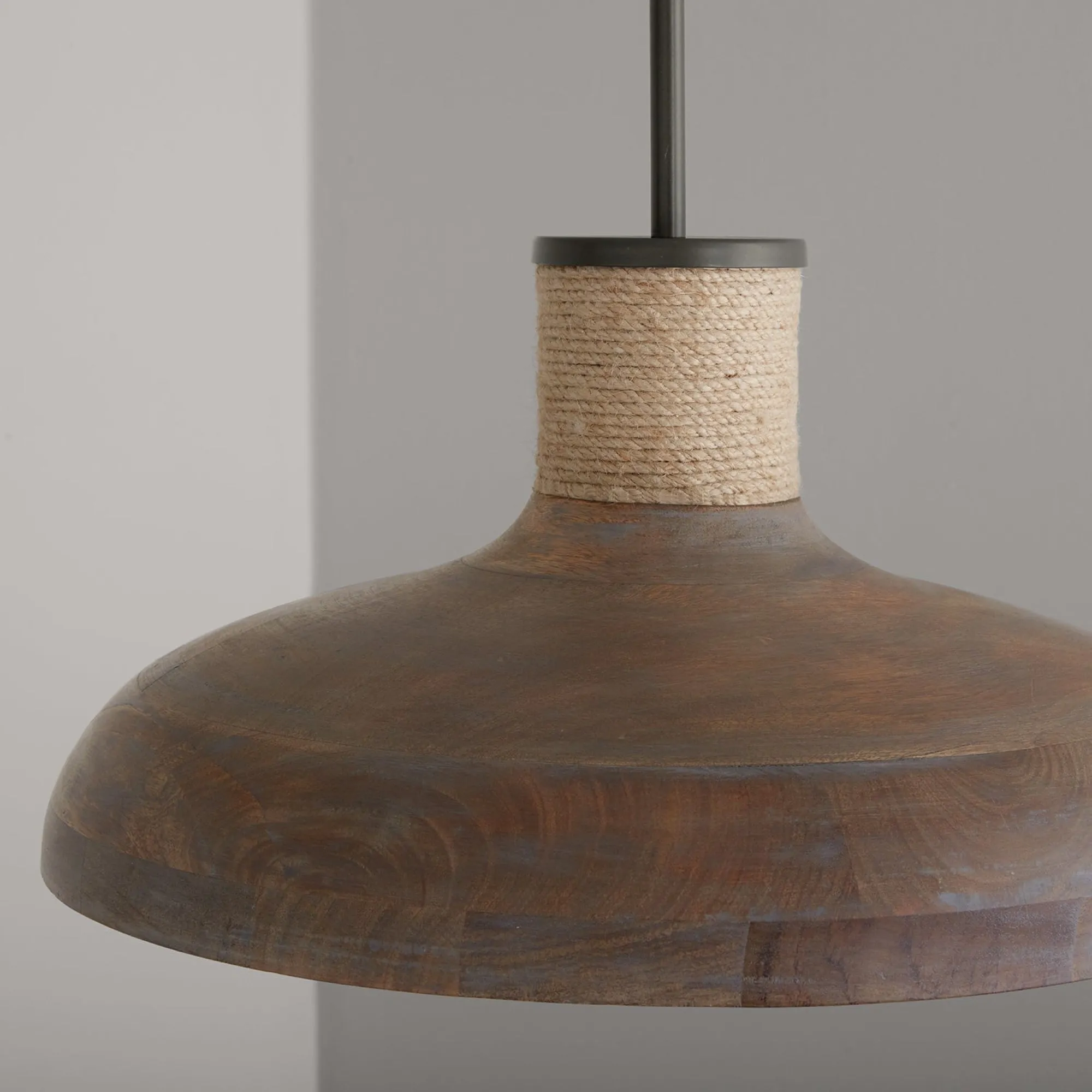 Jacob 1 Light Wood Bell Pendant