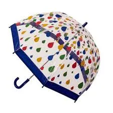 KIDS PRINT BIRDCAGE UMBRELLA RAINDROPS
