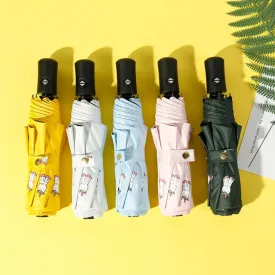 Kids Umbrella Cartoon Unicorn Windproof Automatic Folding Umbrella