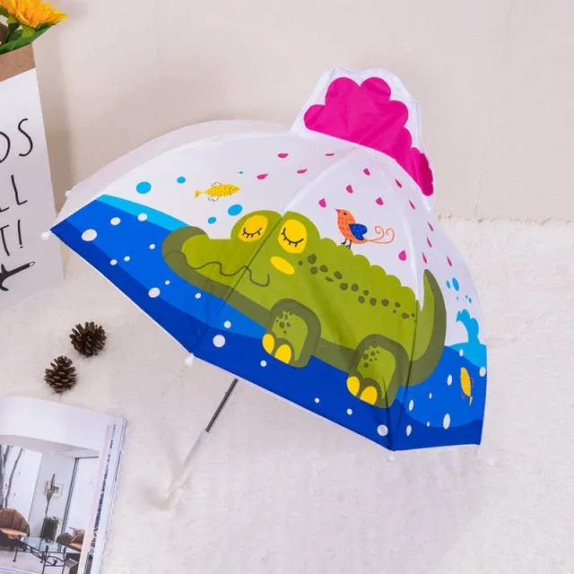 Kids Umbrella Cute Cartoon Animal Children's Stick Umbrella