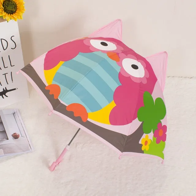 Kids Umbrella Cute Cartoon Animal Children's Stick Umbrella
