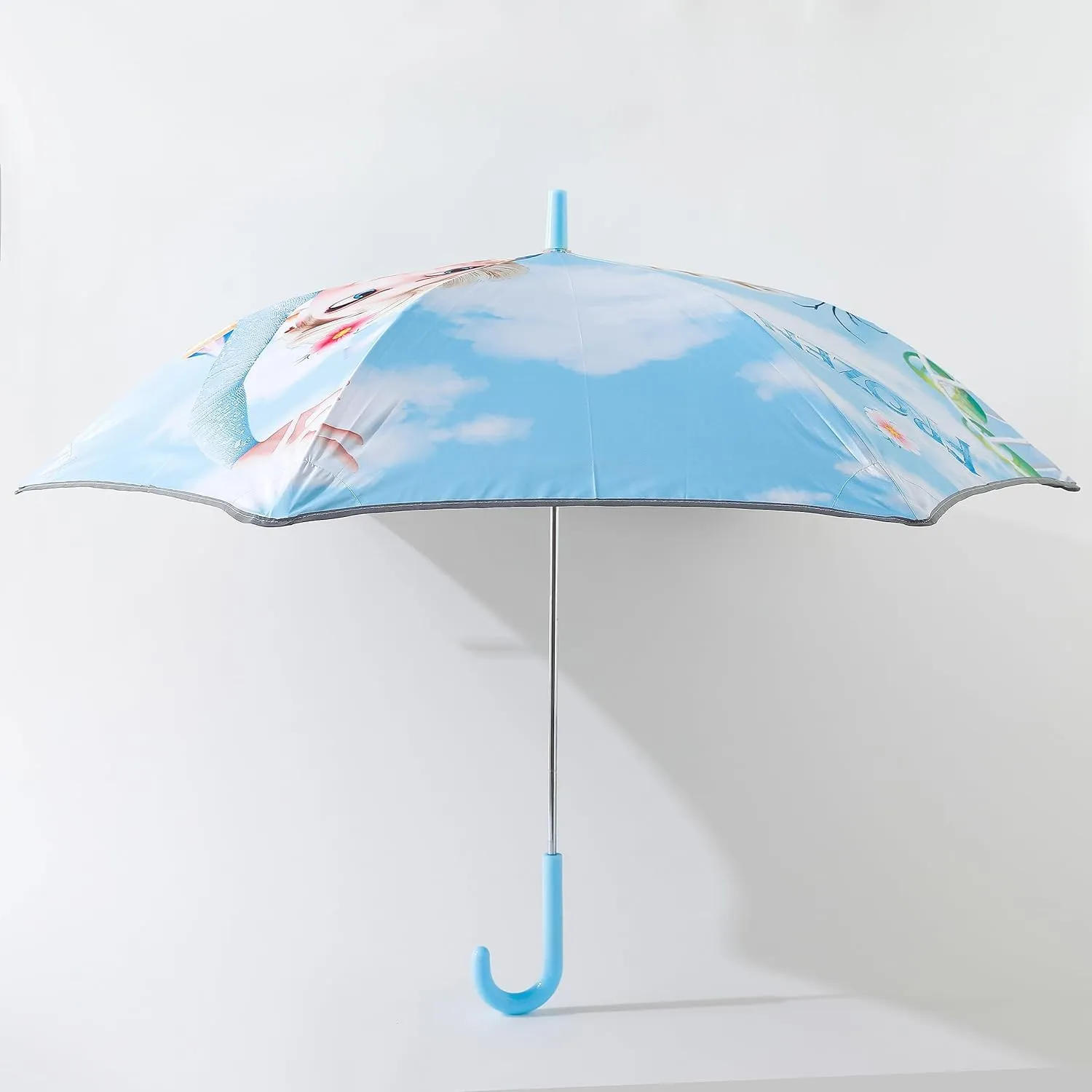Kuber Industries Disney Frozen Print Umbrella For Kids|Automatic Umbrella For Rain-Pack of 4 (Sky Blue)