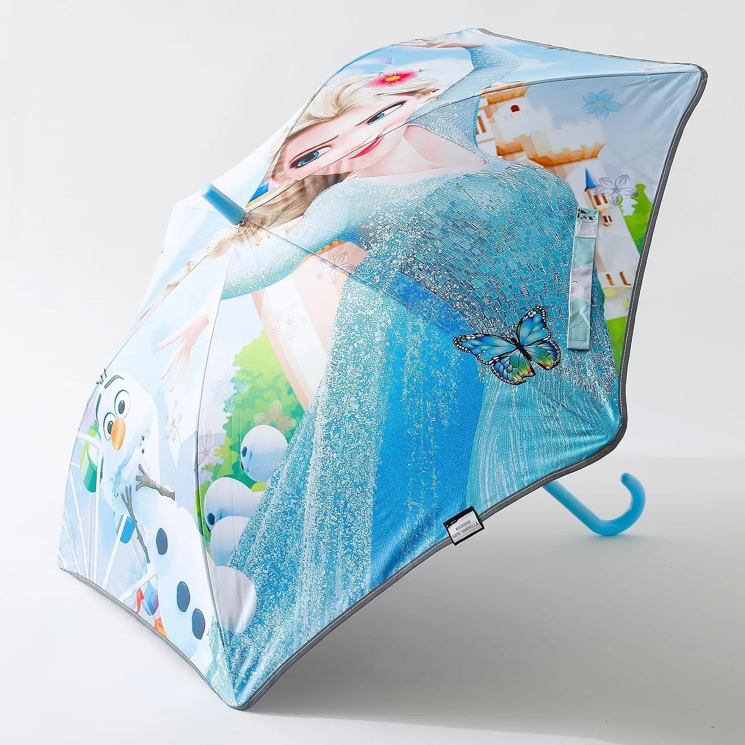 Kuber Industries Disney Frozen Print Umbrella For Kids|Automatic Umbrella For Rain-Pack of 4 (Sky Blue)