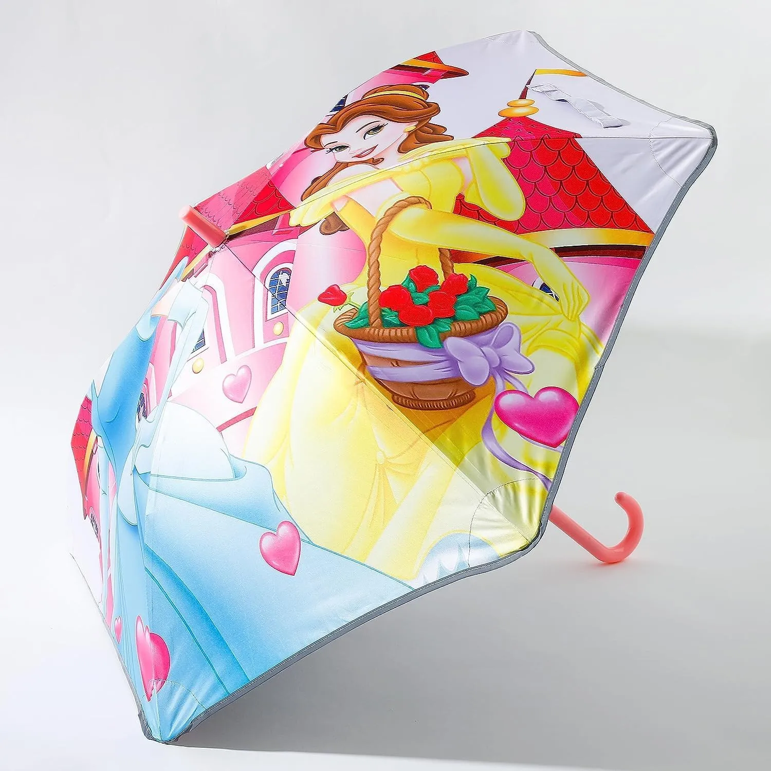 Kuber Industries Disney Princess Print Umbrella For Kids|Automatic Umbrella For Rain-Pack of 2 (Multi)