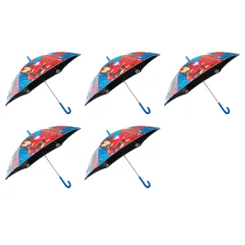 Kuber Industries Marvel Avangers Print Umbrella For Kids|Automatic Umbrella For Rain (Multi) (Pack Of 5)