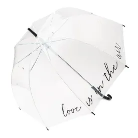Large Clear Plastic Bubble Umbrella - Love Is In The Air