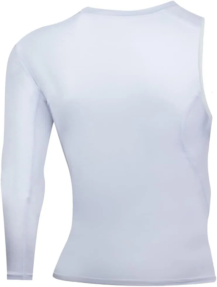 Men's Athletic Single Sleeve One Arm 1/2 Compression Shirt Sports Tight Base Layer Workout Underwear Active