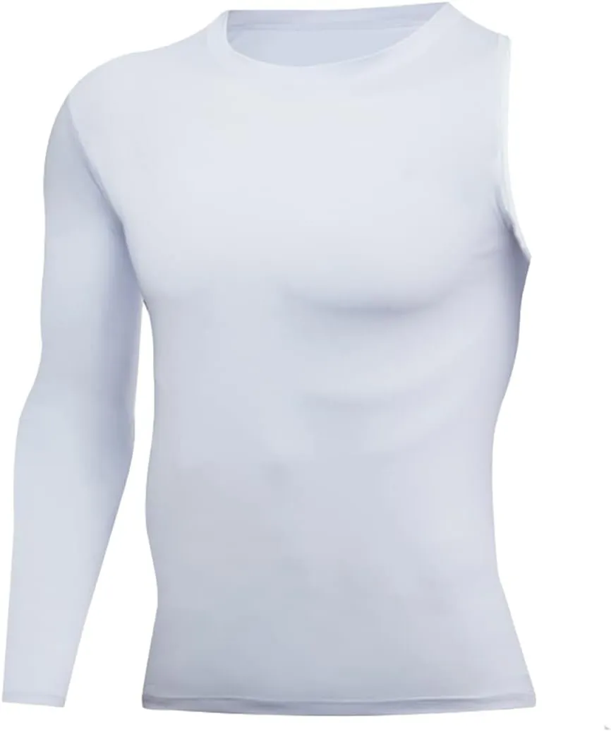 Men's Athletic Single Sleeve One Arm 1/2 Compression Shirt Sports Tight Base Layer Workout Underwear Active