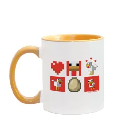 Minecraft Red Chicken Family Two-Tone Mug