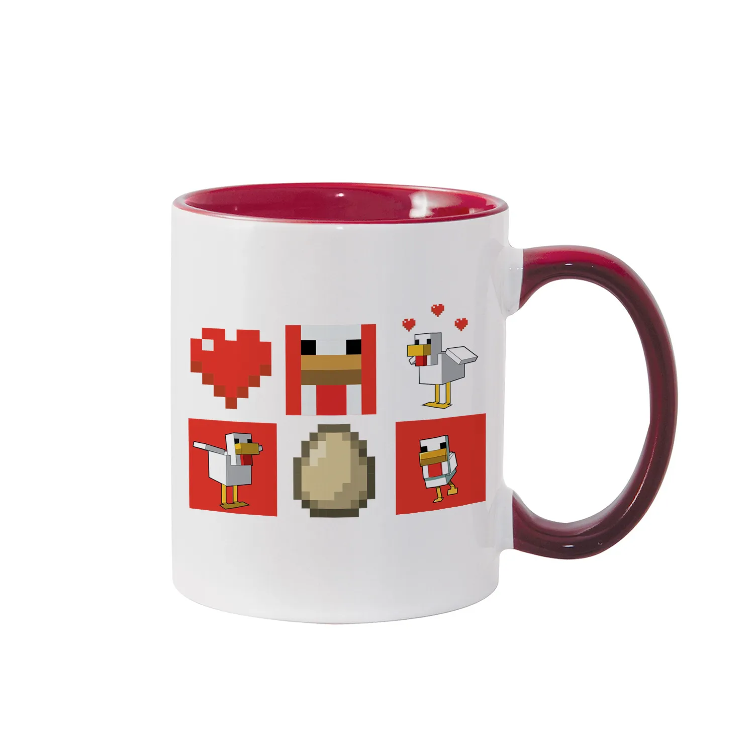 Minecraft Red Chicken Family Two-Tone Mug