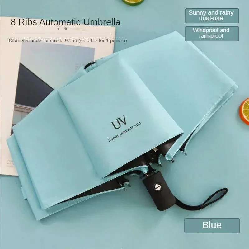 Mini Folding Automatic Umbrella anti UV Rain Sun Umbrella Fashion Portable Windproof Light Women Men Children Parasol Umbrella
