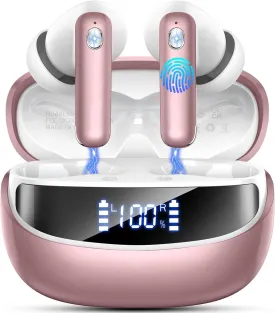 Nerunsa Wireless Earbuds HiFi Stereo Deep Bass, in Ear Earbuds IP7 Waterproof Bluetooth Earphones