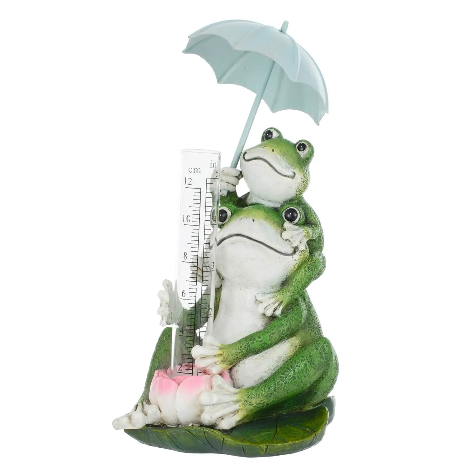 Novelty Frogs Rain Gauge Garden Ornament Resin Weather Fun