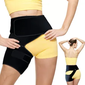 Ortho-Wrap Hip Brace for Sciatica Pain Relief - Unisex Support Brace with Breathable Material, Anti-Slip Design, and Universal Fit - Comfortable Hip Support for Right Leg - Medium