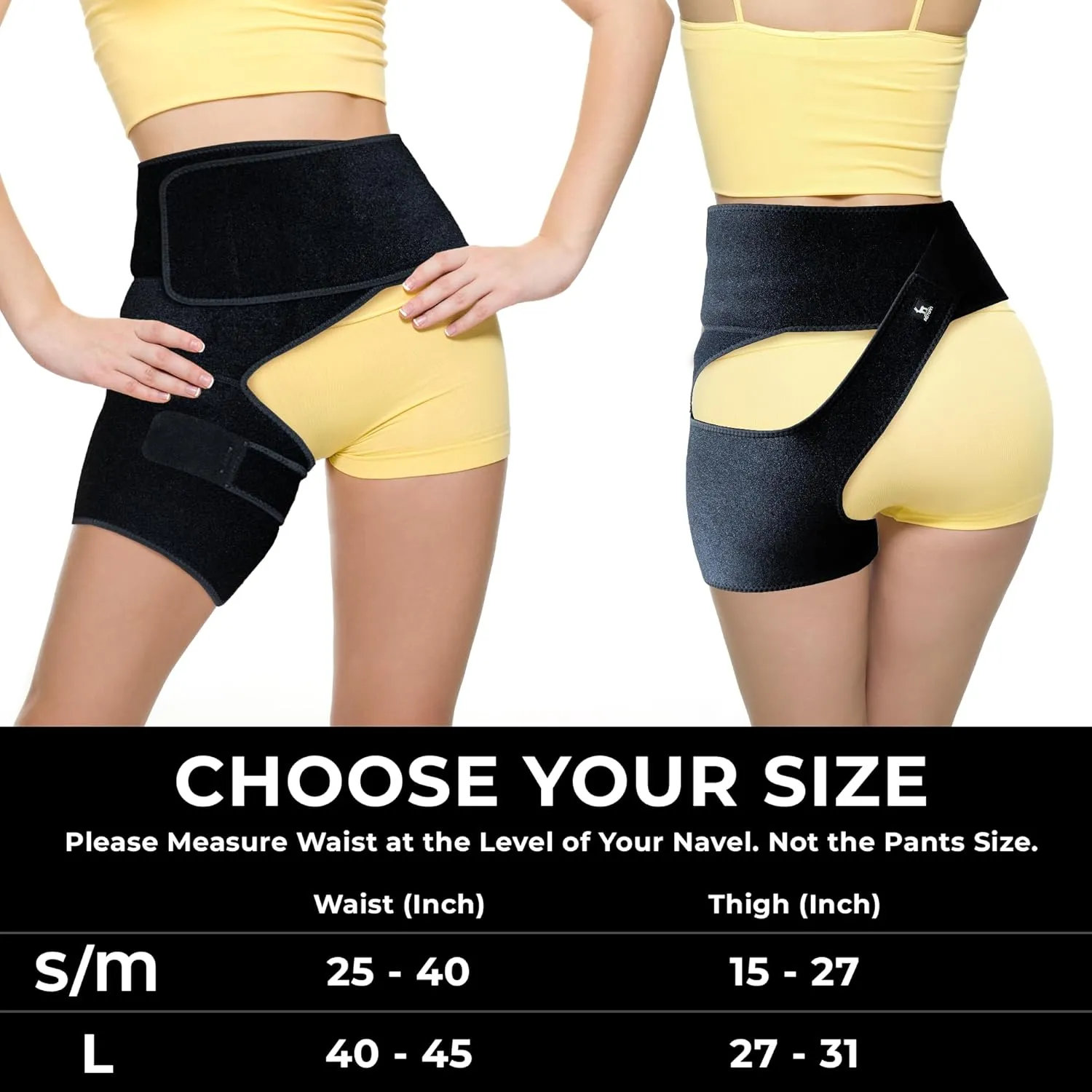 Ortho-Wrap Hip Brace for Sciatica Pain Relief - Unisex Support Brace with Breathable Material, Anti-Slip Design, and Universal Fit - Comfortable Hip Support for Right Leg - Medium