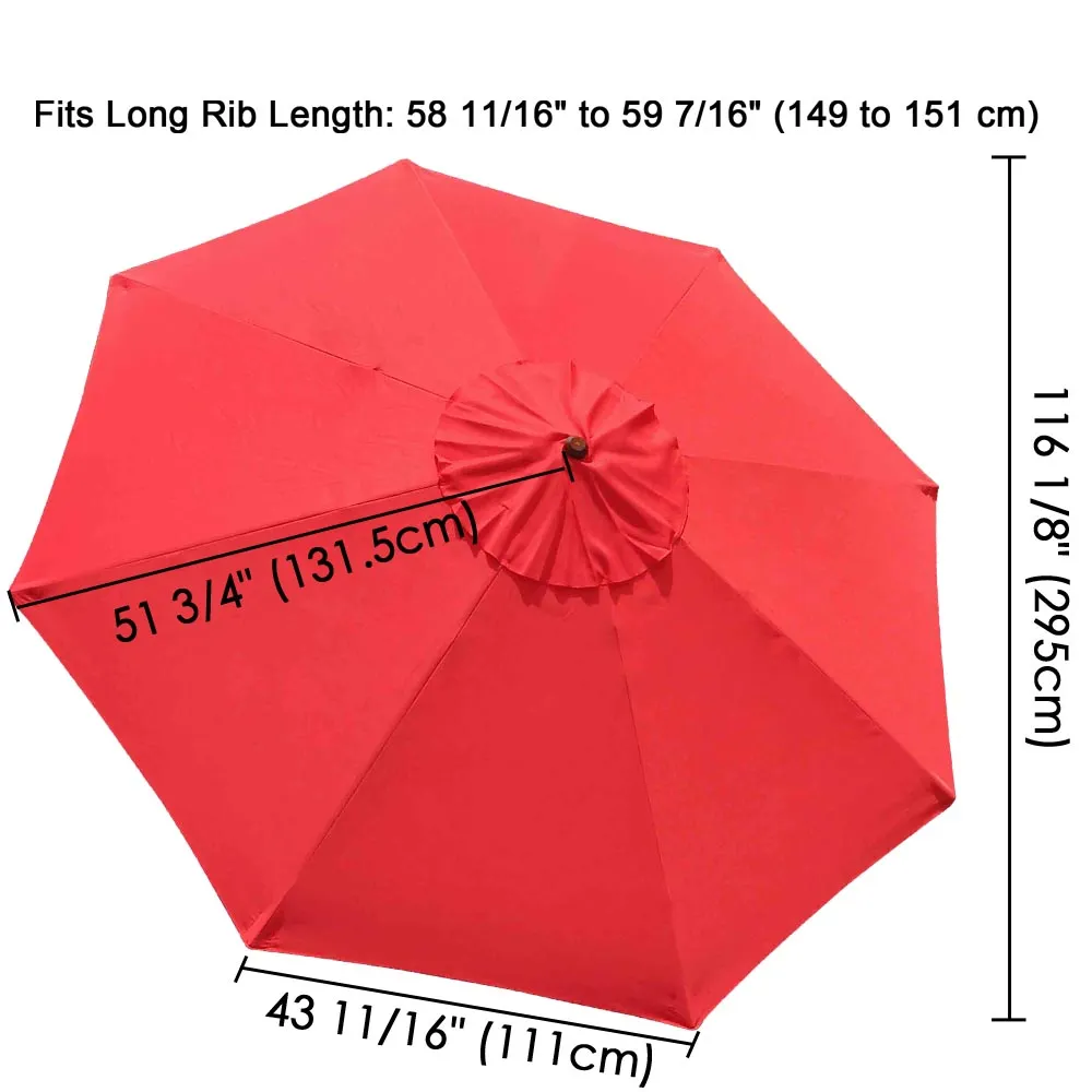Patio Umbrella Canopy 10ft 8-Rib