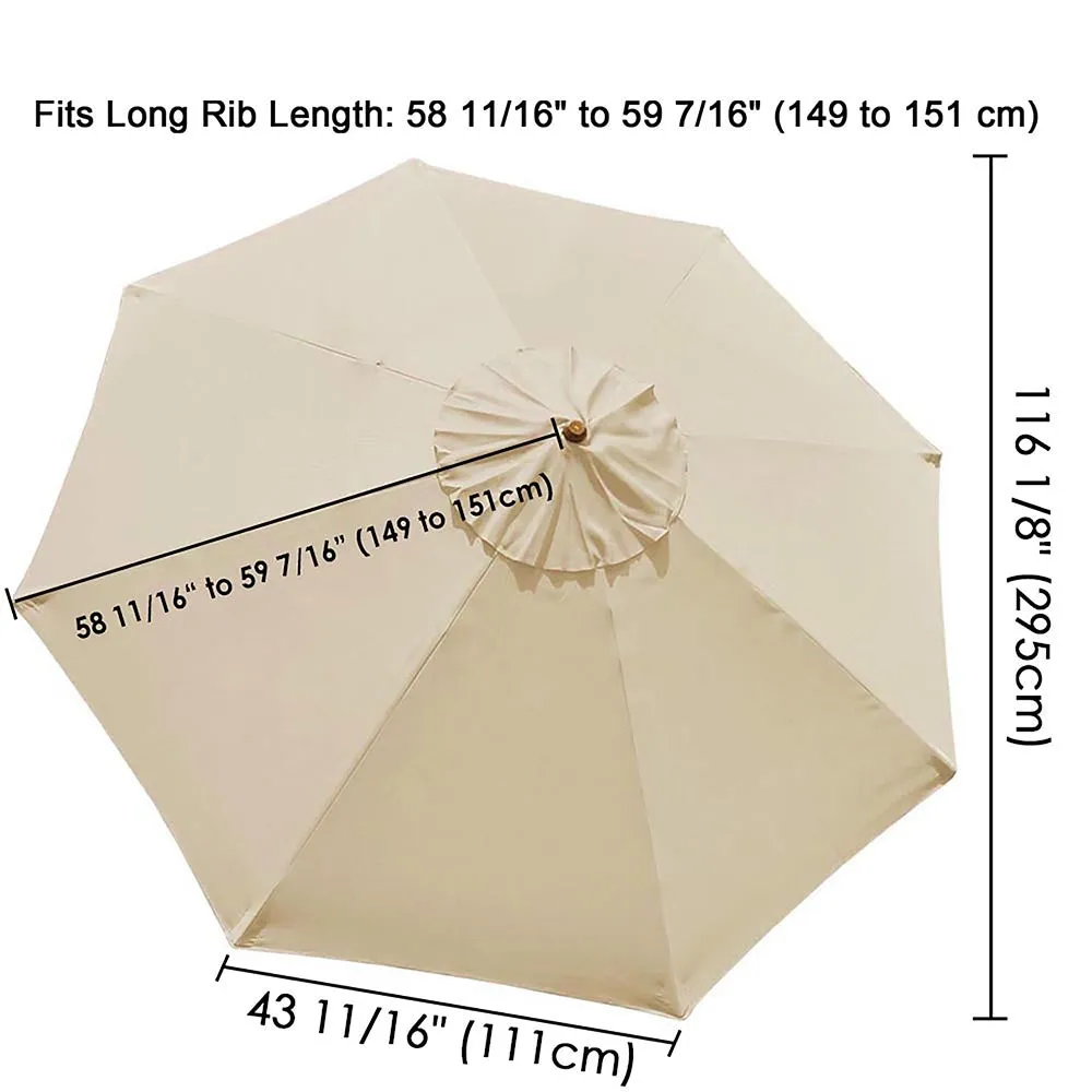 Patio Umbrella Canopy 10ft 8-Rib