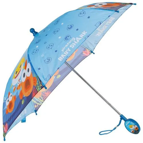 PinkFong Baby Shark Umbrella, Blue - Lightweight Umbrella Accessory for Kids, Rain or Shine Cover, Toddler