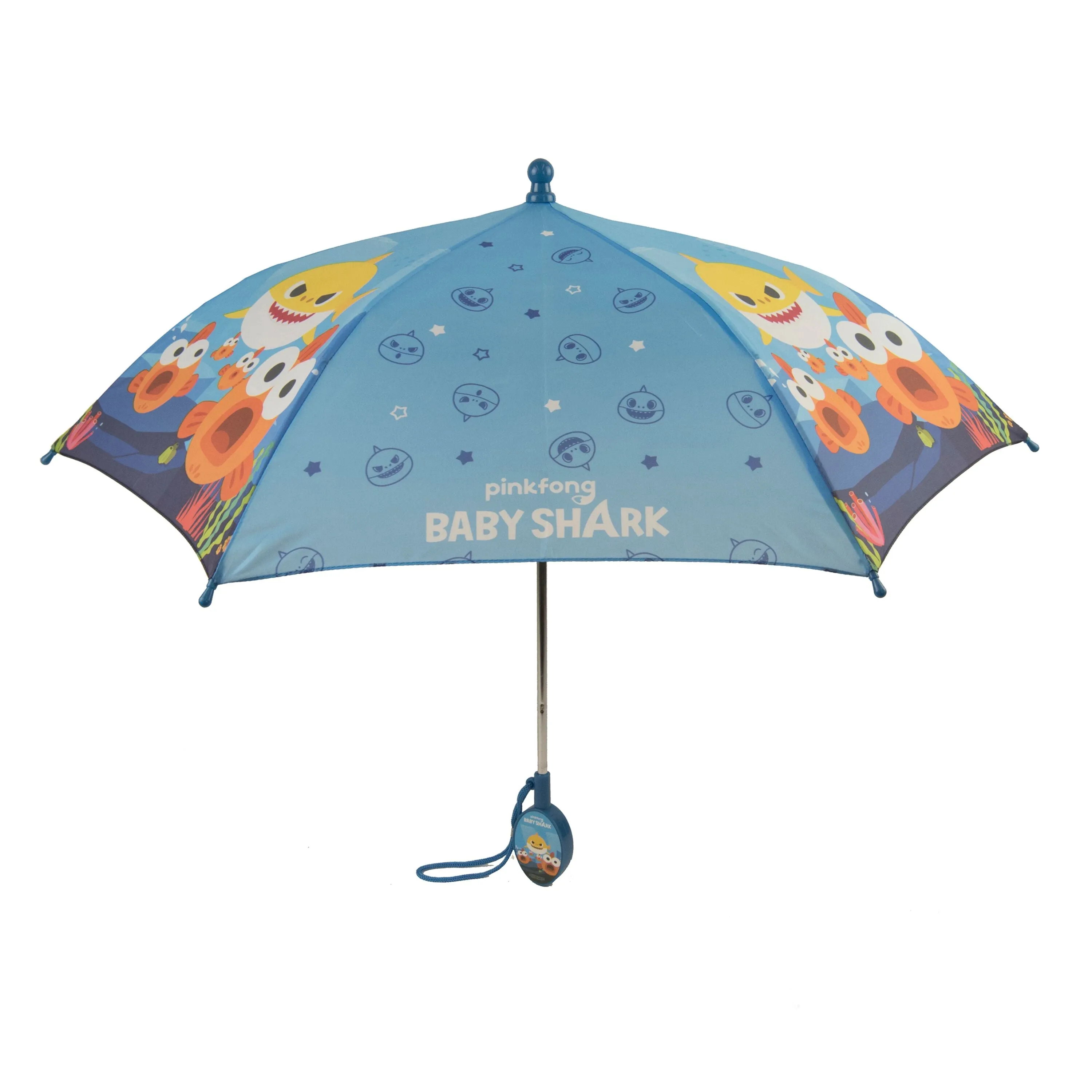 PinkFong Baby Shark Umbrella, Blue - Lightweight Umbrella Accessory for Kids, Rain or Shine Cover, Toddler