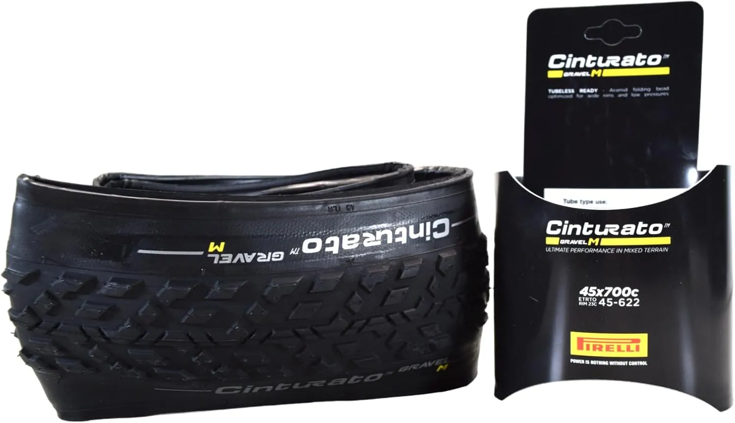 Pirelli Cinturato Gravel M 45-622 (700 x 45c) Gravel Bike Tire - Gravel-Specific Design for Varied Surfaces - SpeedGRIP Compound for Superior Performance