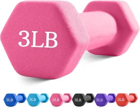 Portzon Weights Dumbbells with Neoprene CoatingSingle, 1LB-3LB Anti-Roll, Anti-Slip, Hexagonal Home Fitness Equipment for Shoulder, Neck, and Hand Training for Seniors over 55 old