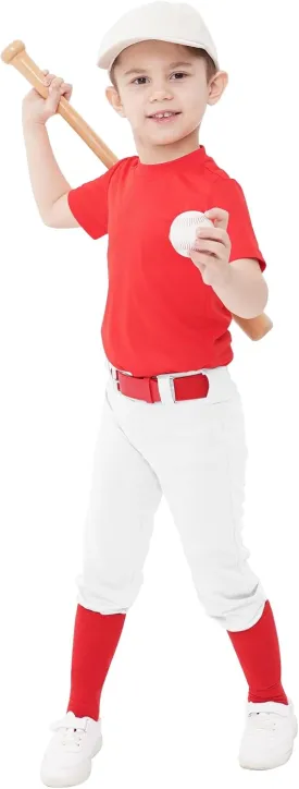 QBK 2T-17Y Toddler Baseball Pants Youth Softball Pants Kids Tee Ball Pants for Boy Girl