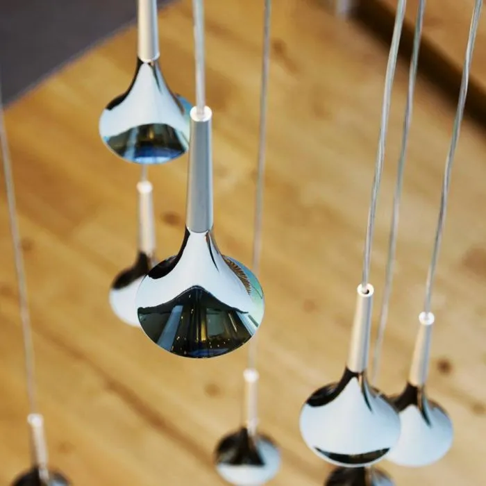 Rain 7 Light Cluster In 6 Metal Finishes