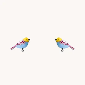 Rainbow Bird Stud Earrings