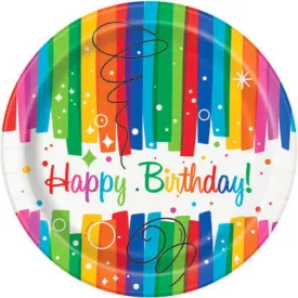 Rainbow Birthday - 7" Paper Dessert Plates (8ct)