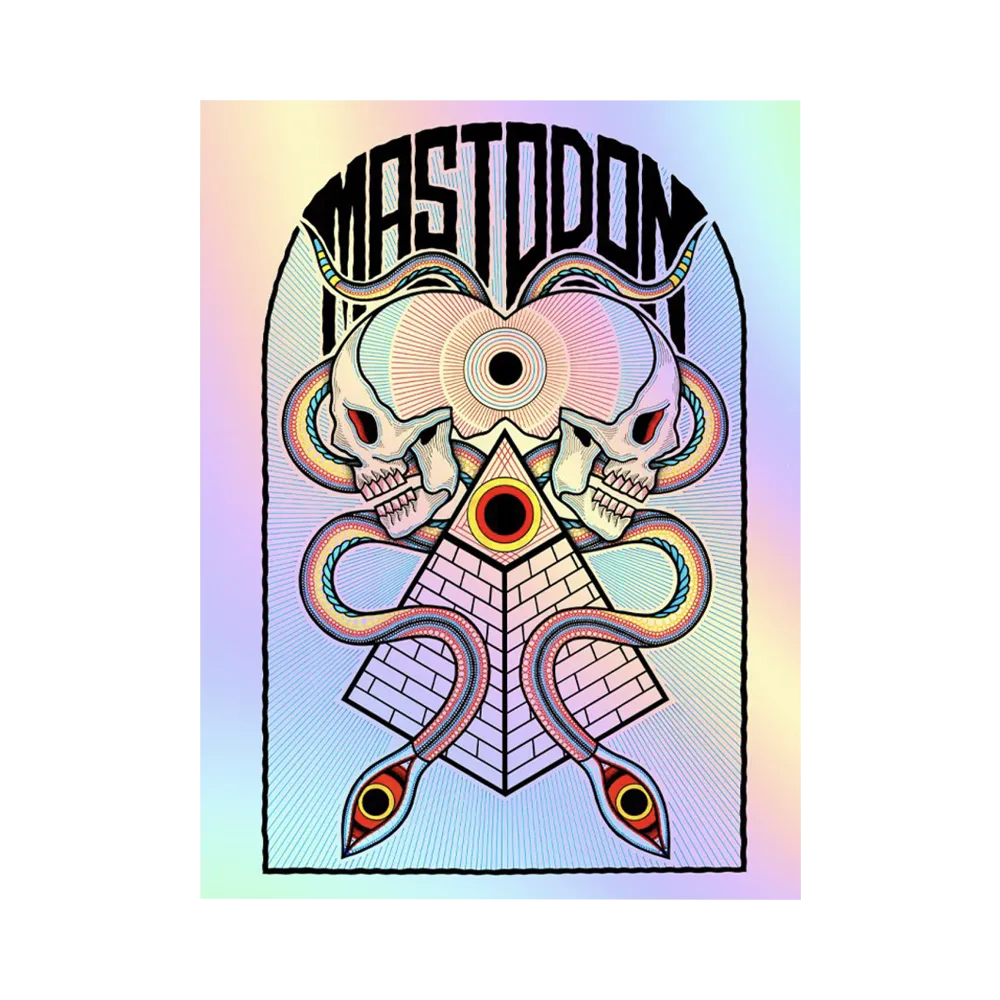 Rainbow Foil Double Skull Poster