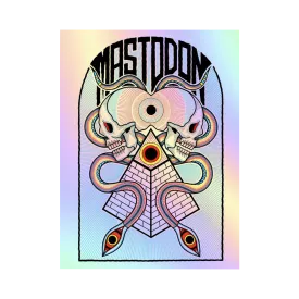 Rainbow Foil Double Skull Poster