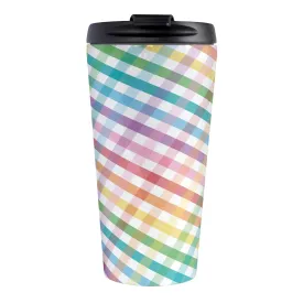 Rainbow Gingham Travel Mug