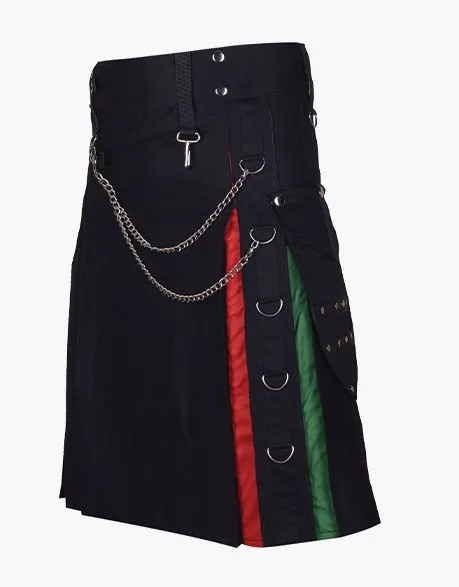 RAINBOW HYBRID MODERN BLACK KILT