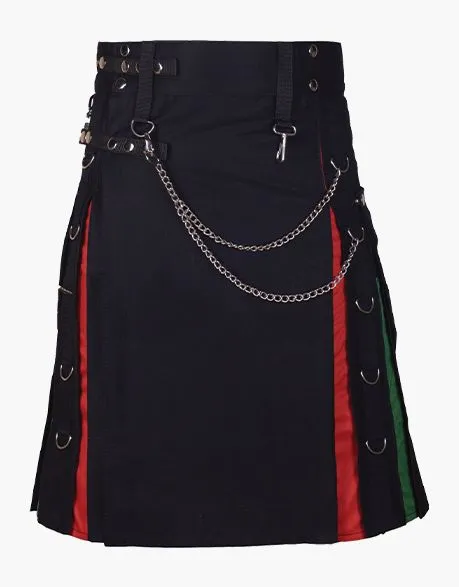 RAINBOW HYBRID MODERN BLACK KILT